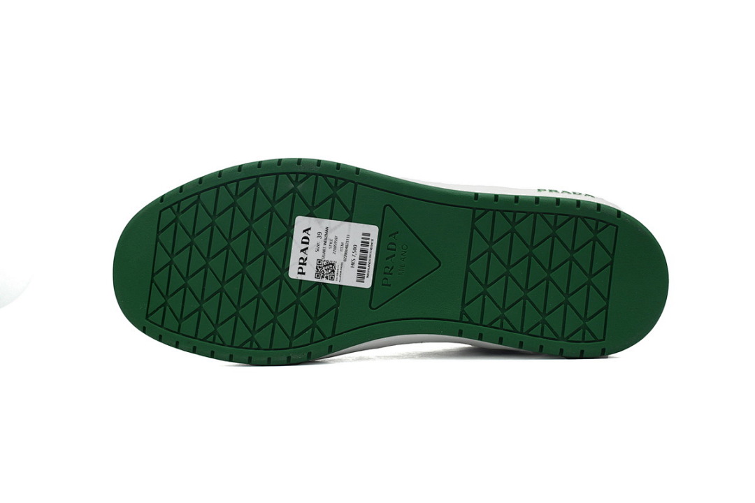Tênis Prada Downtown de cano baixo, branco e verde