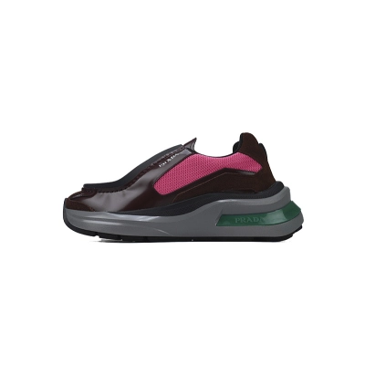 Baskets Prada noir et rouge vin 01