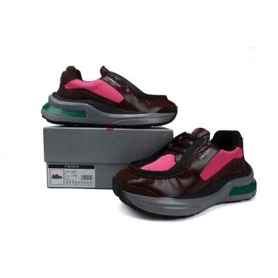 Baskets Prada noir et rouge vin 02