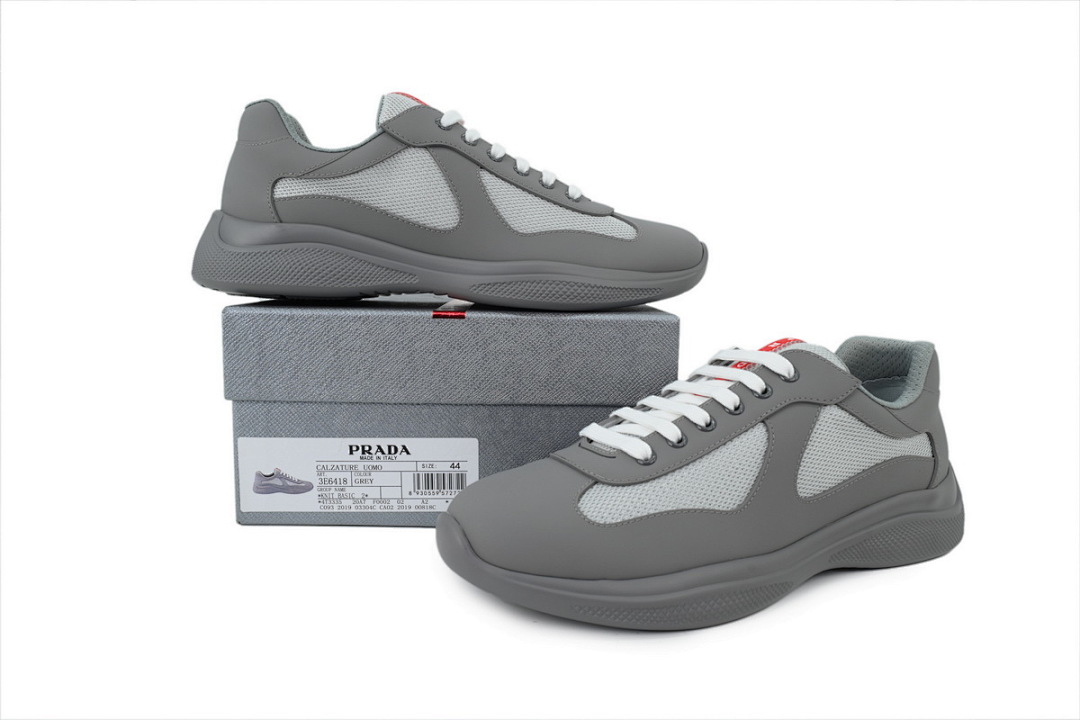 Baskets Prada en caoutchouc gris