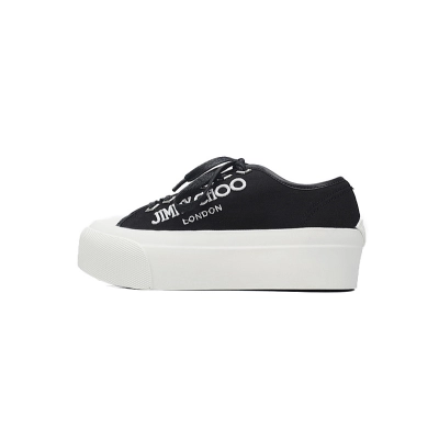 s Jimmy Choo Palma Maxi Black and Latte Canvas Platform Trainers 01