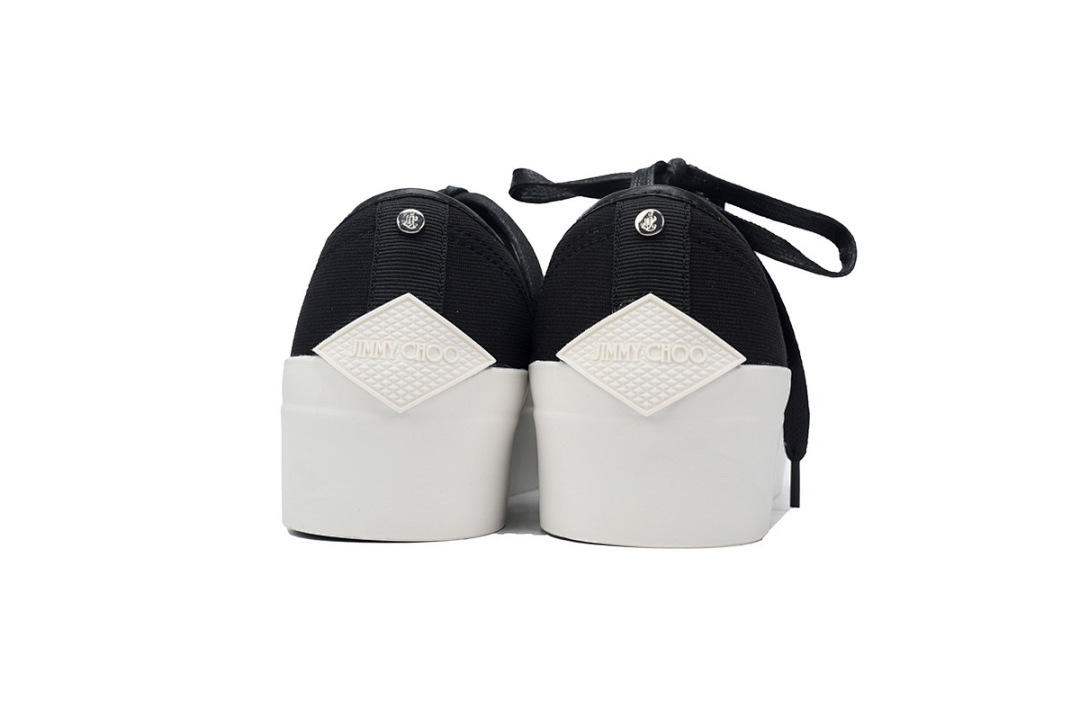 s Jimmy Choo Palma Maxi Black and Latte Canvas Platform Trainers