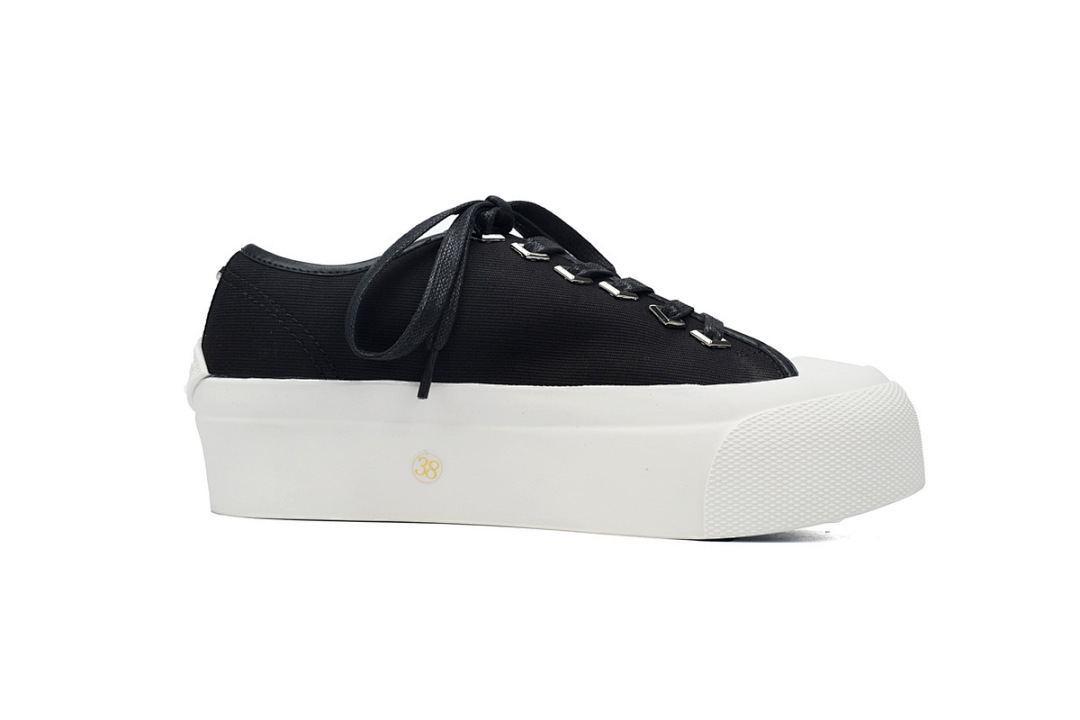 s Jimmy Choo Palma Maxi Black and Latte Canvas Platform Trainers