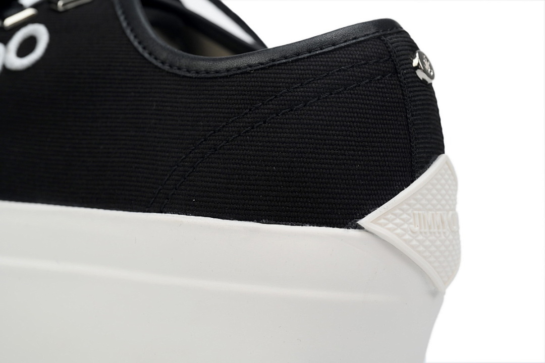 s Jimmy Choo Palma Maxi Black and Latte Canvas Platform Trainers