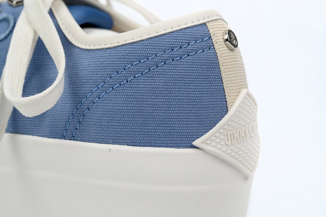 s Jimmy Choo Palma Maxi Blue Canvas Platform Trainers