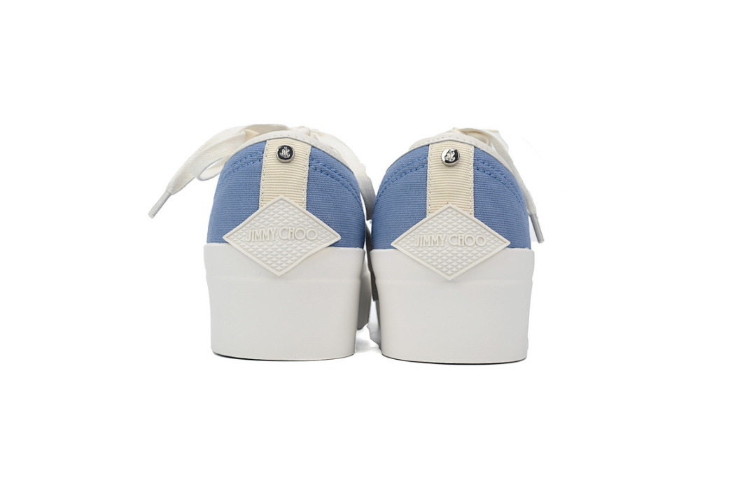 s Jimmy Choo Palma Maxi Blue Canvas Platform Trainers
