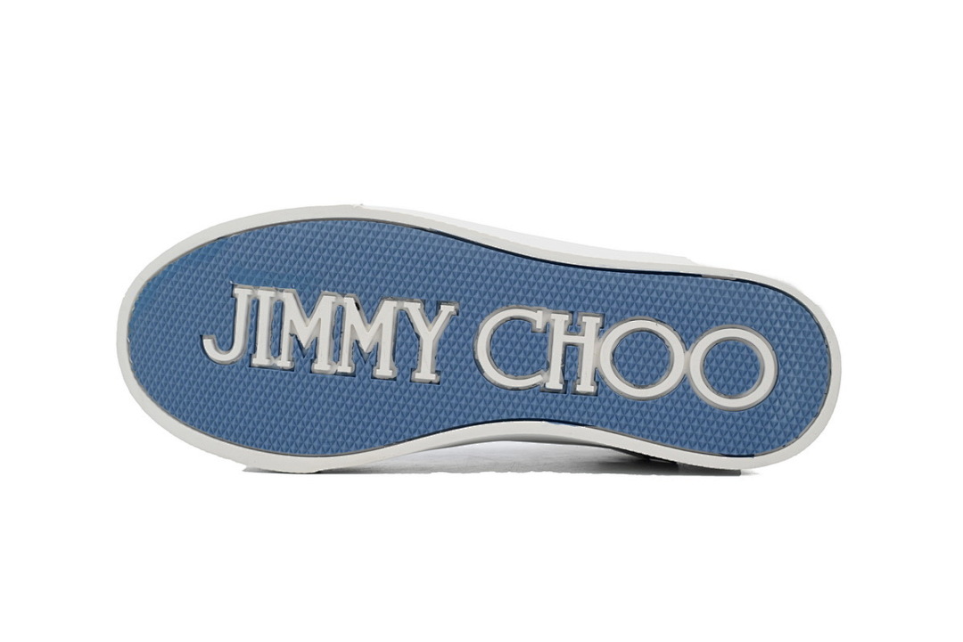 s Jimmy Choo Palma Maxi Blue Canvas Platform Trainers