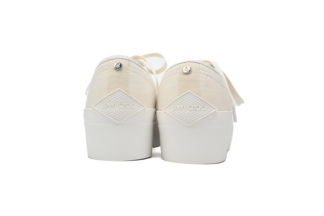 s Jimmy Choo Palma Maxi White Canvas Platform Trainers