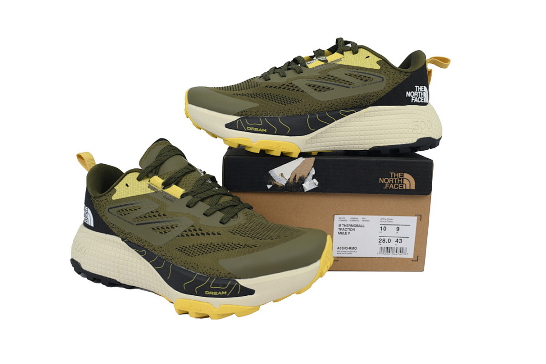 The North Face Thermoball Traction Mule V Army Green Yellow Black A83N3-RMO