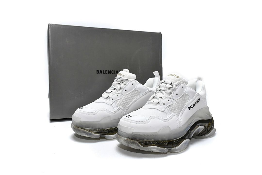 W0901 9001 Balenciaga Triple S Blanc Carbon Ash