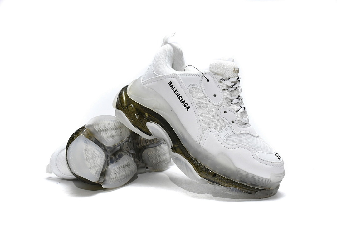 W0901 9001 Balenciaga Triple S Blanc Carbon Ash
