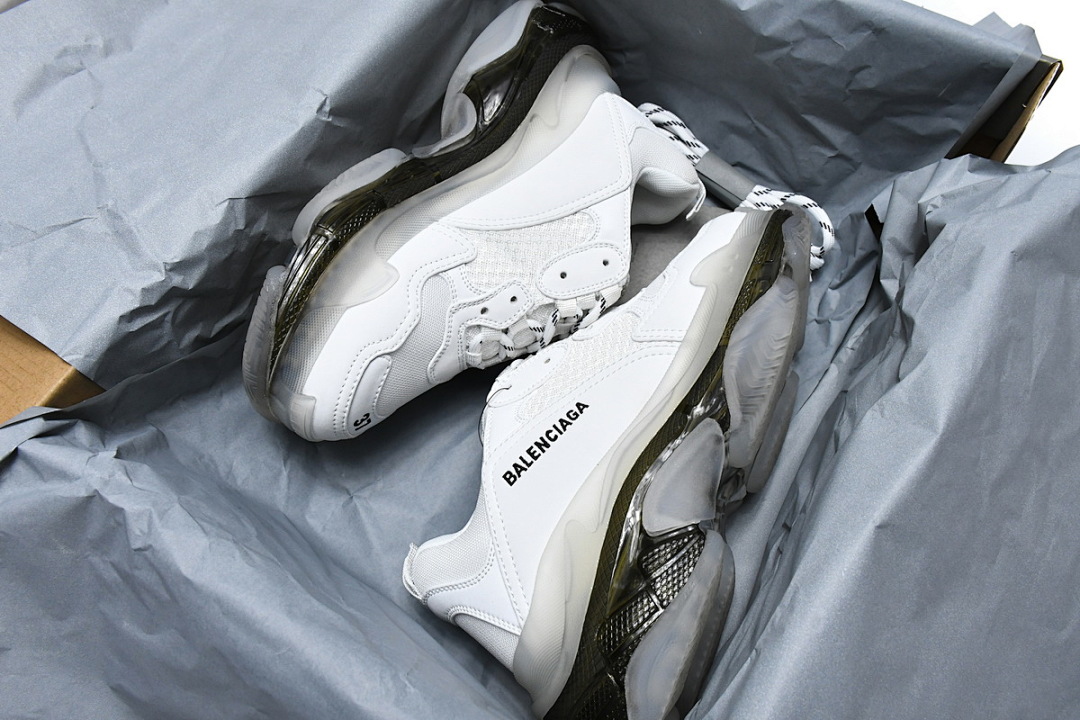 W0901 9001 Balenciaga Triple S Blanc Carbon Ash