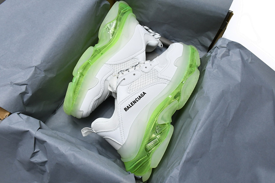 W0901 9010 Balenciaga Triple S Branco Verde