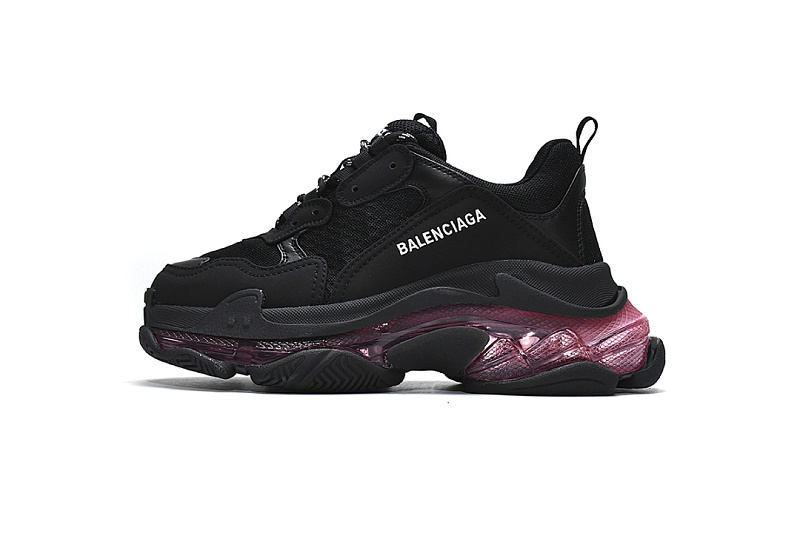 W0901 9011 Balenciaga Triple S Negro y rojo claret