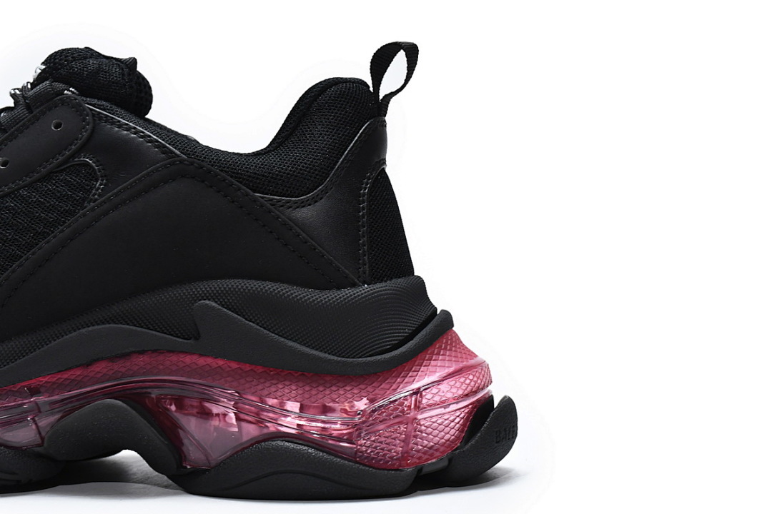 W0901 9011 Balenciaga Triple S Negro y rojo claret