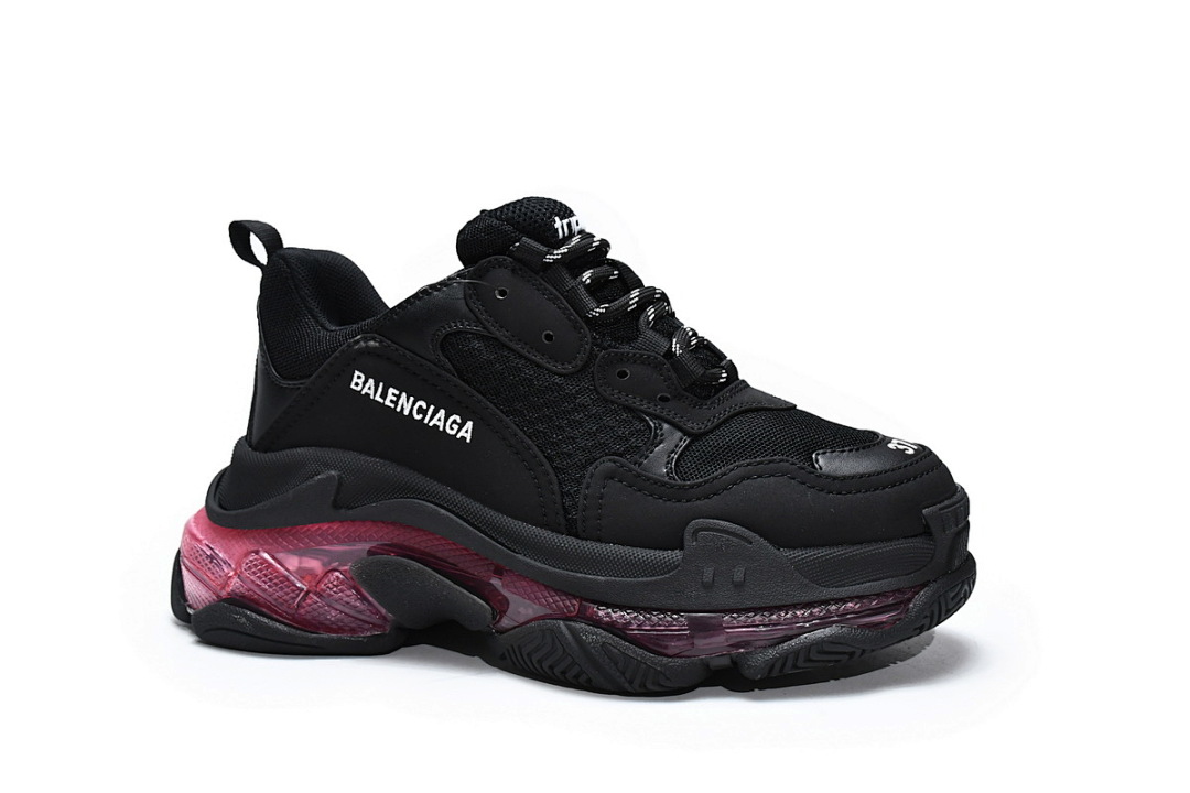 W0901 9011 Balenciaga Triple S Negro y rojo claret