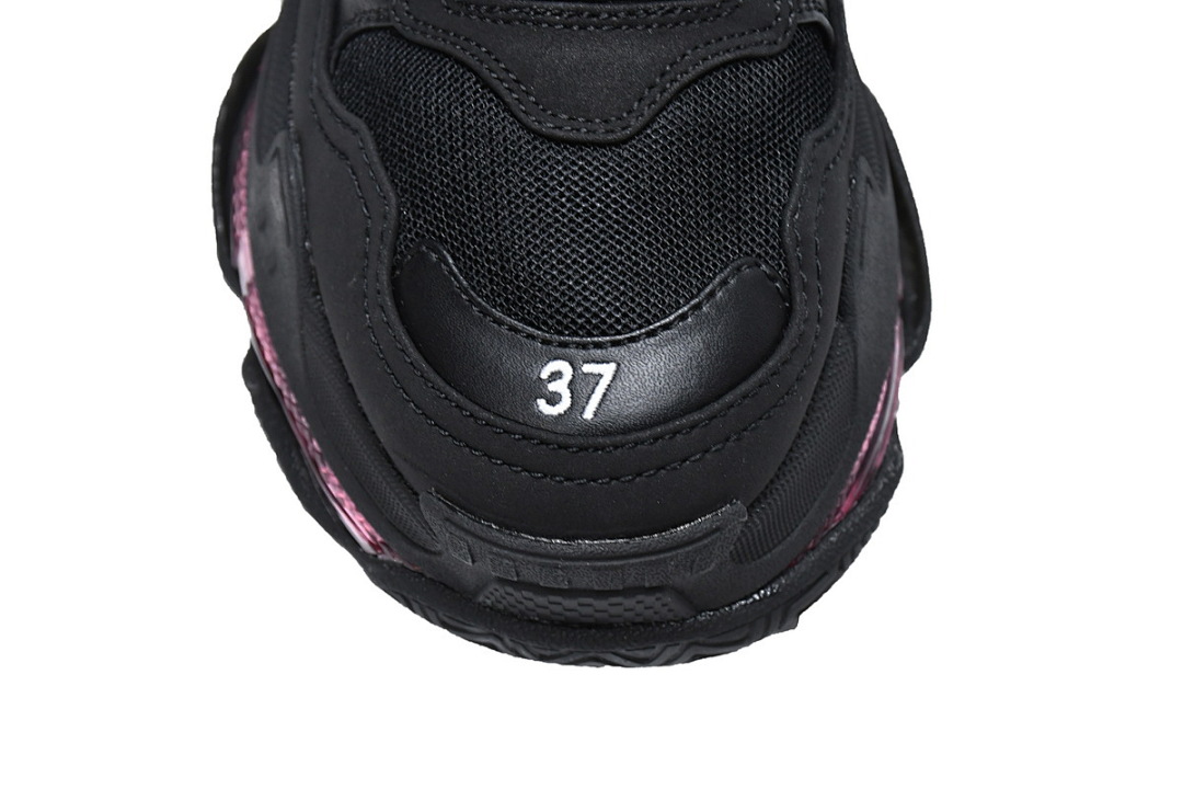 W0901 9011 Balenciaga Triple S Negro y rojo claret