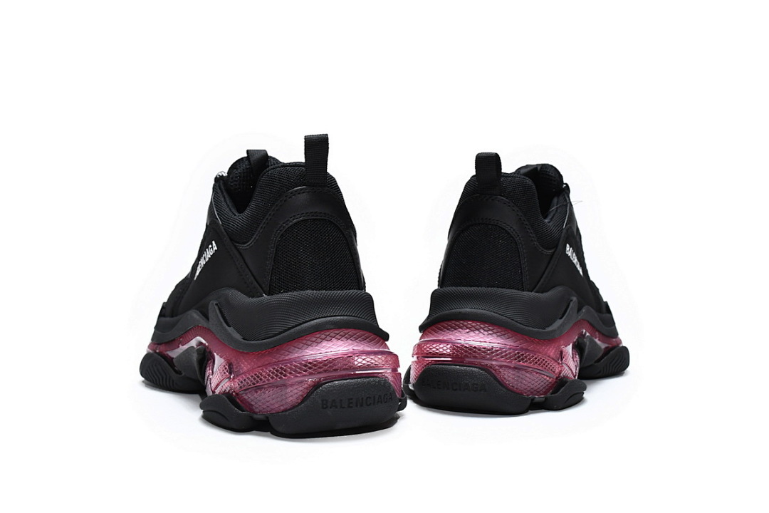 W0901 9011 Balenciaga Triple S Negro y rojo claret
