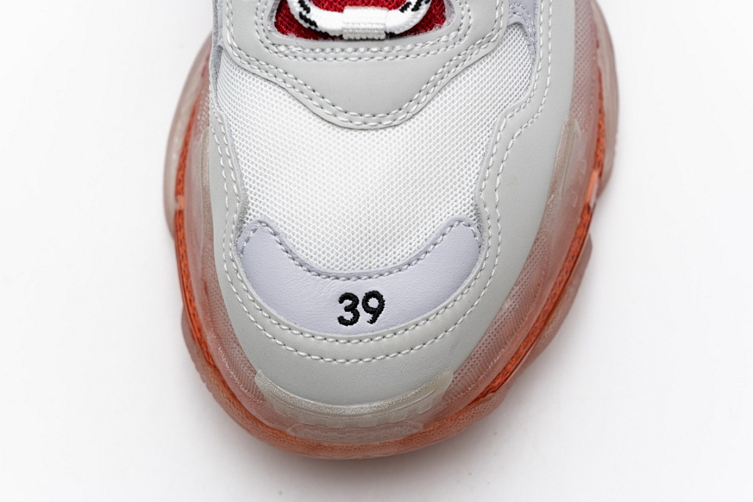 W09E1 4552 Balenciaga Triple S Blanc Rouge