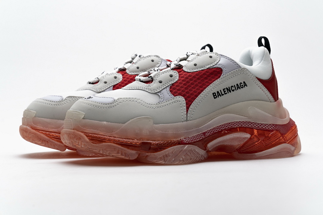 W09E1 4552 Balenciaga Triple S Blanc Rouge
