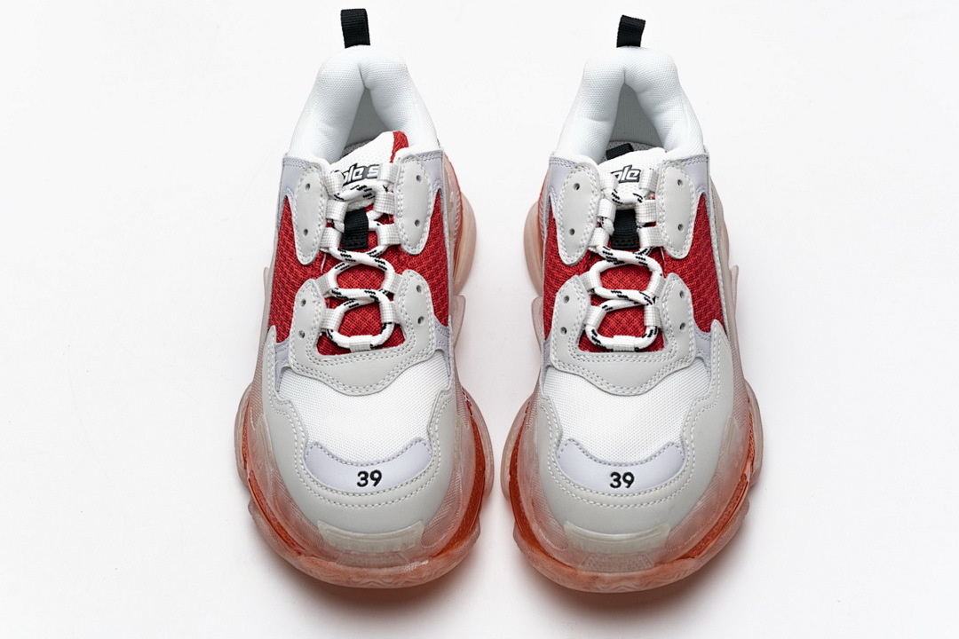 W09E1 4552 Balenciaga Triple S Blanc Rouge