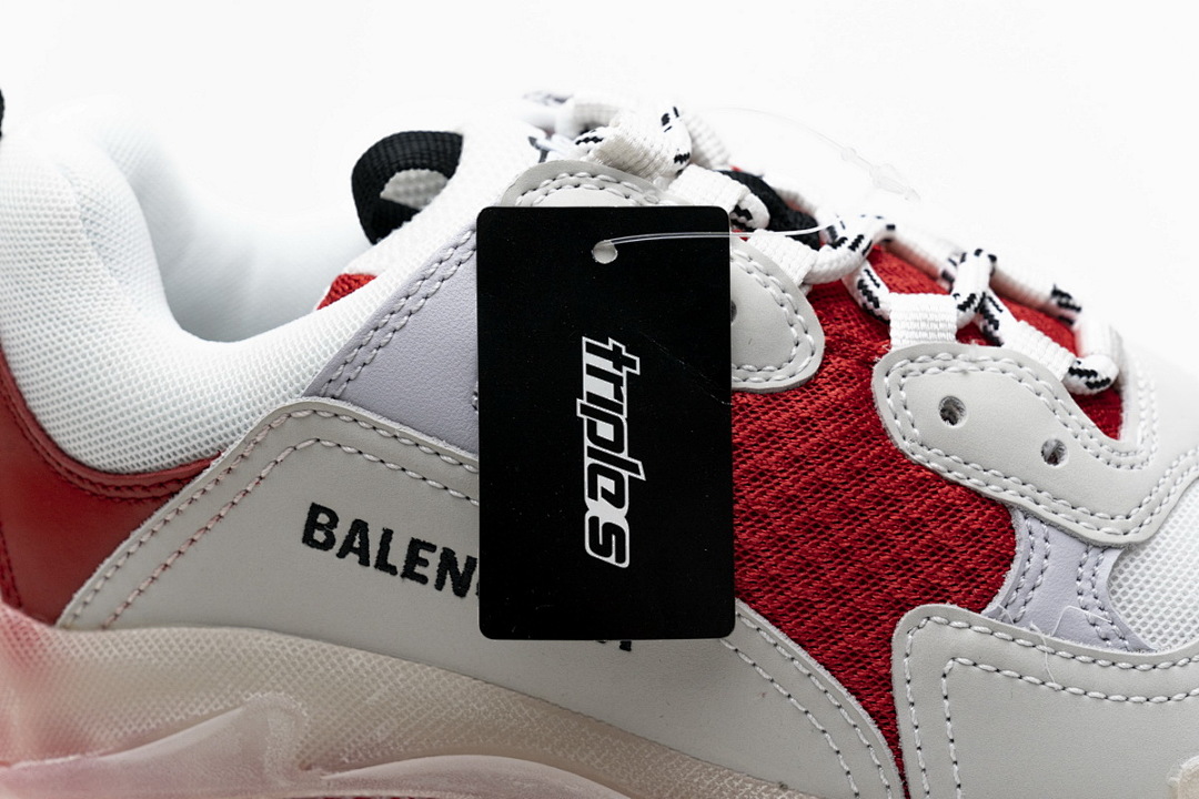 W09E1 4552 Balenciaga Triple S Blanc Rouge