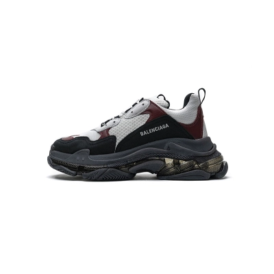 W09O1 2268 Balenciaga Triple S Preto Marrom Vermelho 01