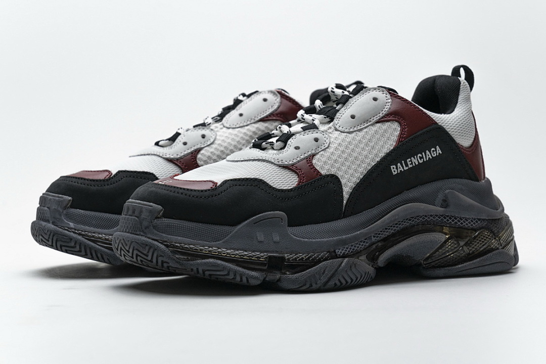 W09O1 2268 Balenciaga Triple S Noir, Marron, Rouge