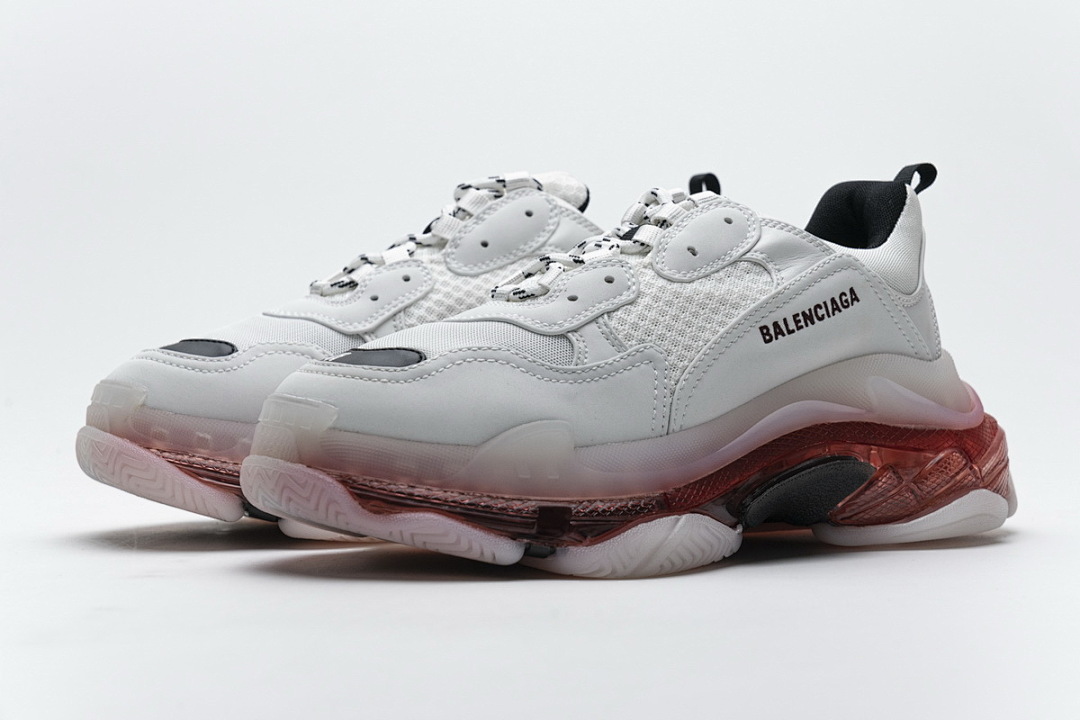 W09O1 Balenciaga Triple S Blanc Lait Noir