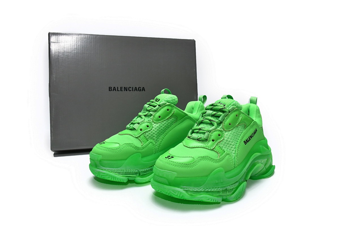 W09OL 3801 Balenciaga Triple S Verde Fluorescente