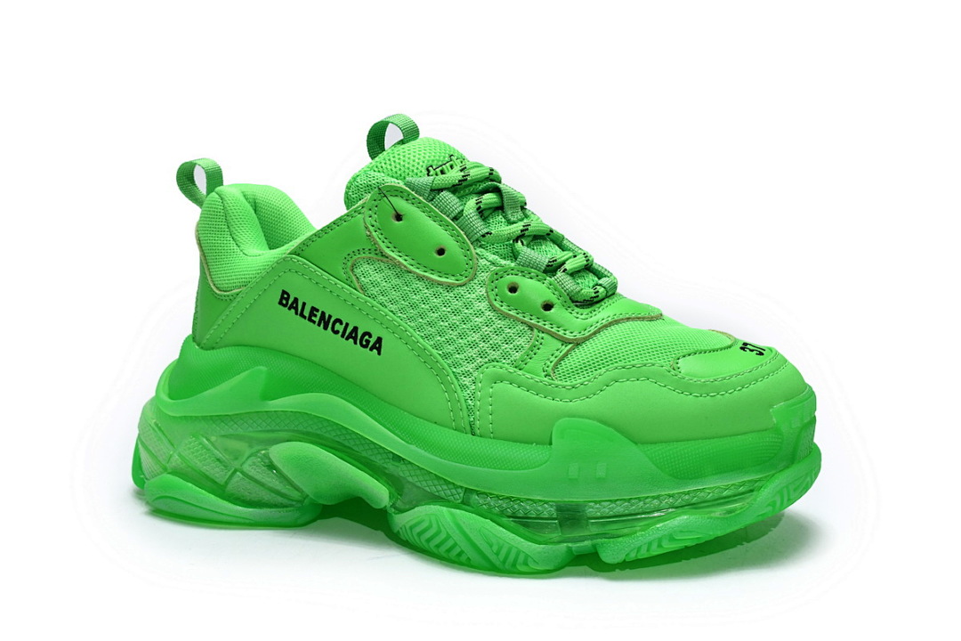 W09OL 3801 Balenciaga Triple S Verde Fluorescente