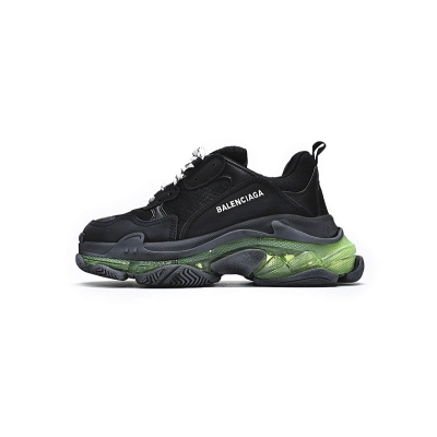 W09ON 1047 Balenciaga Triple S Black Green 01