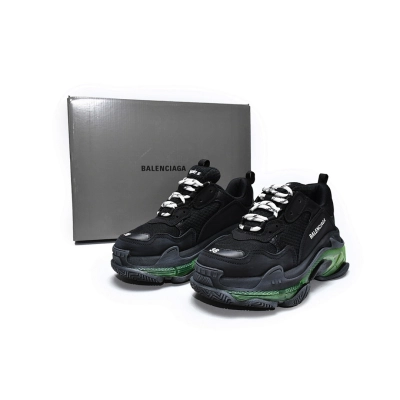 W09ON 1047 Balenciaga Triple S Black Green 02