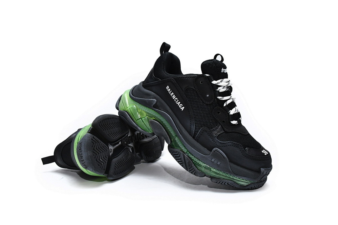 W09ON 1047 Balenciaga Triple S Negro y verde