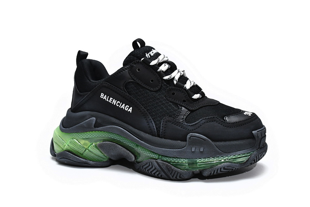 W09ON 1047 Balenciaga Triple S Negro y verde