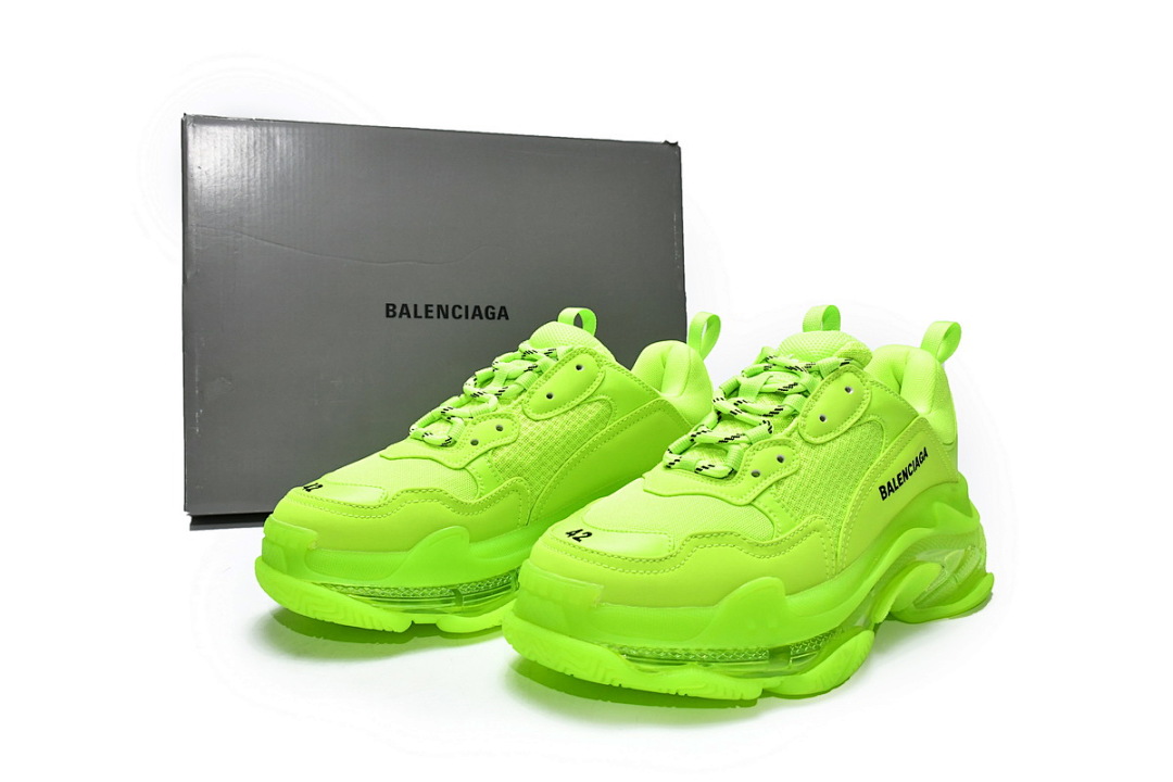 WZFF1 7320 Balenciaga Triple S Fluoresceína