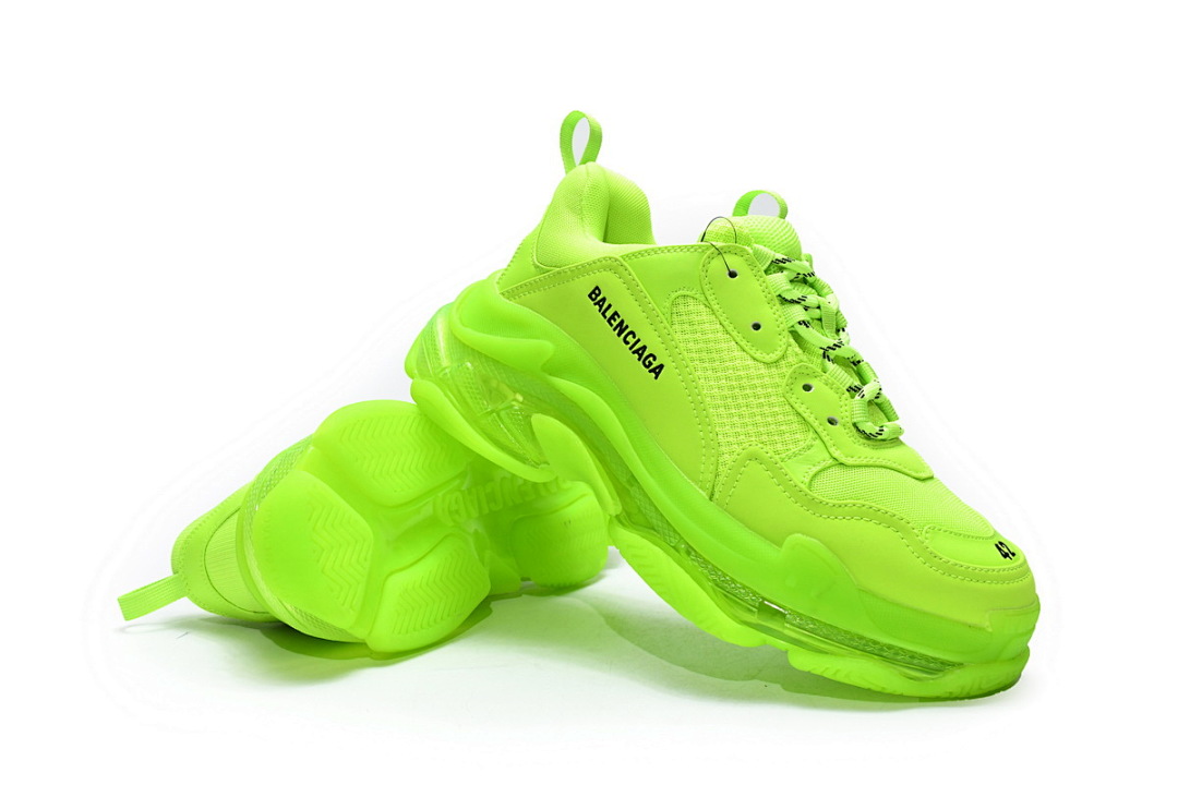 WZFF1 7320 Balenciaga Triple S Fluoresceína