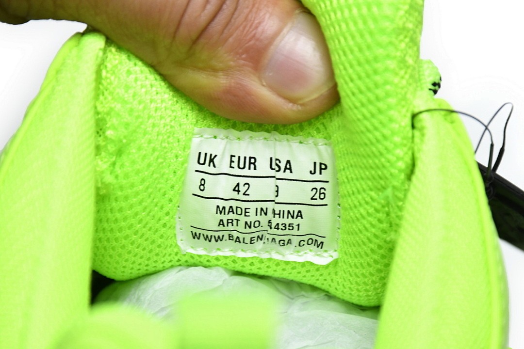 WZFF1 7320 Balenciaga Triple S Fluoresceína