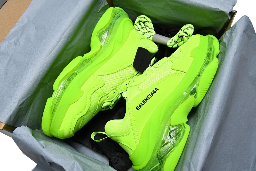 WZFF1 7320 Balenciaga Triple S Fluoresceína