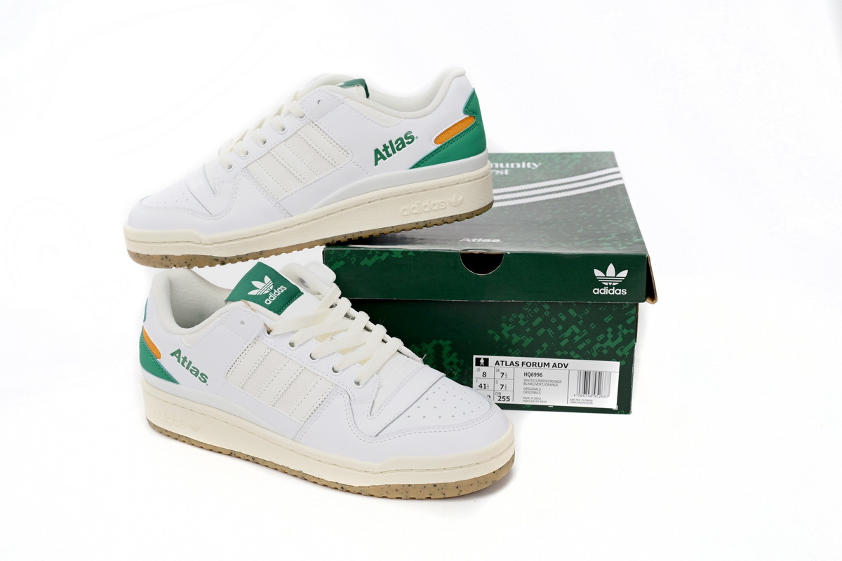  Atmos  adidas Forum Low White Green HQ6996