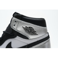  Air Jordan 1 High Silver Toe
