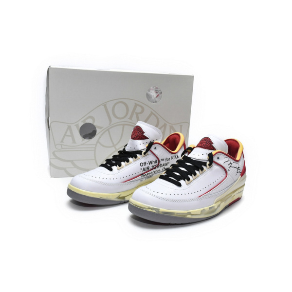 Off White x Air Jordan 2 Retro Low SP White and Varsity Red