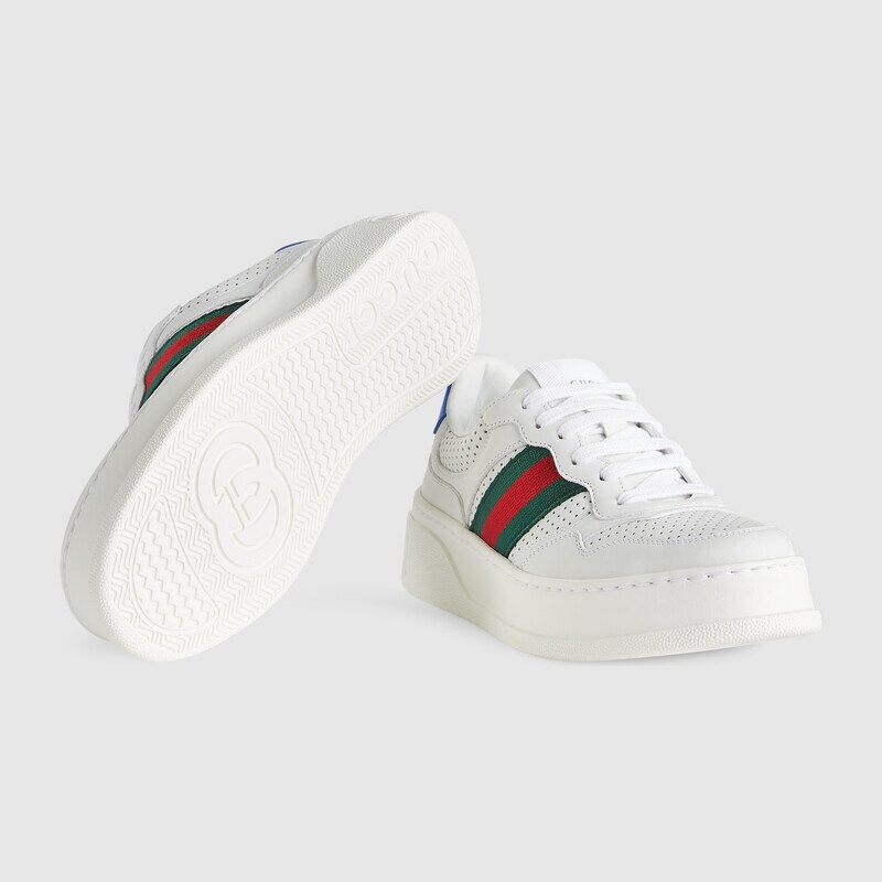 Gucci Chunky b new thick-soled white shoes classic webbing