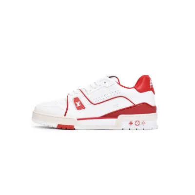 LV Louis Vuitton Trainer White Red 01