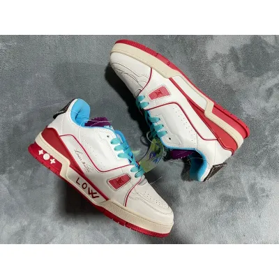 Louis Vuitton Trainer White Blue Purple 02