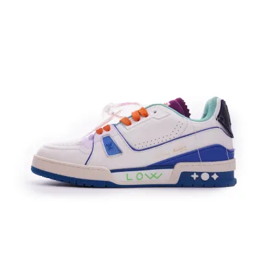  Louis Vuitton Trainer White Green Purple 01