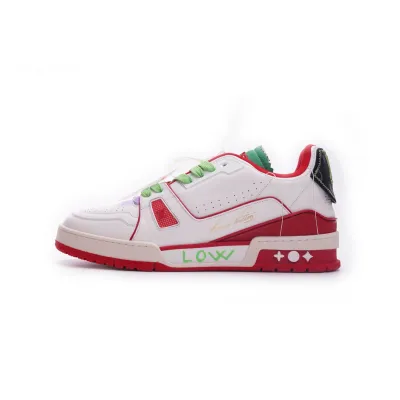  Louis Vuitton Trainer White Red Green 01