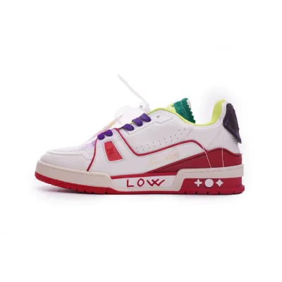  Louis Vuitton Trainer White Yellow Green 01