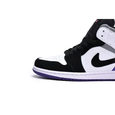 Air Jordan 1 Mid SE Black White Purple 02
