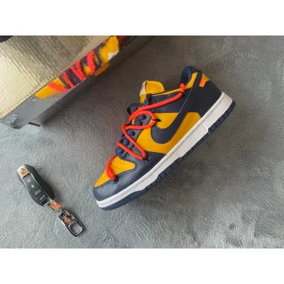 OFF WHITE X Nike Dunk SB Low White Michigan  02